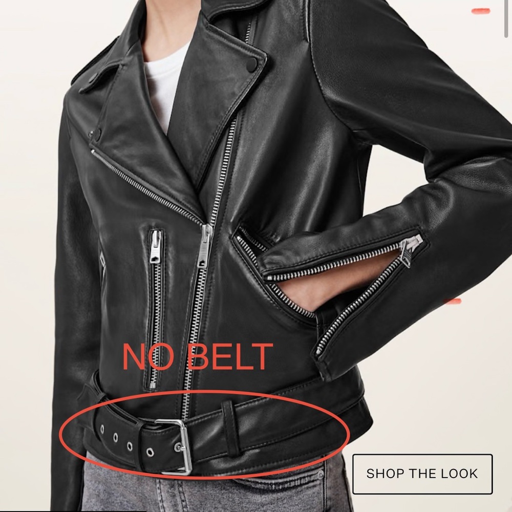 All Saints Balfern Leather Biker Jacket - Picture 3 of 10